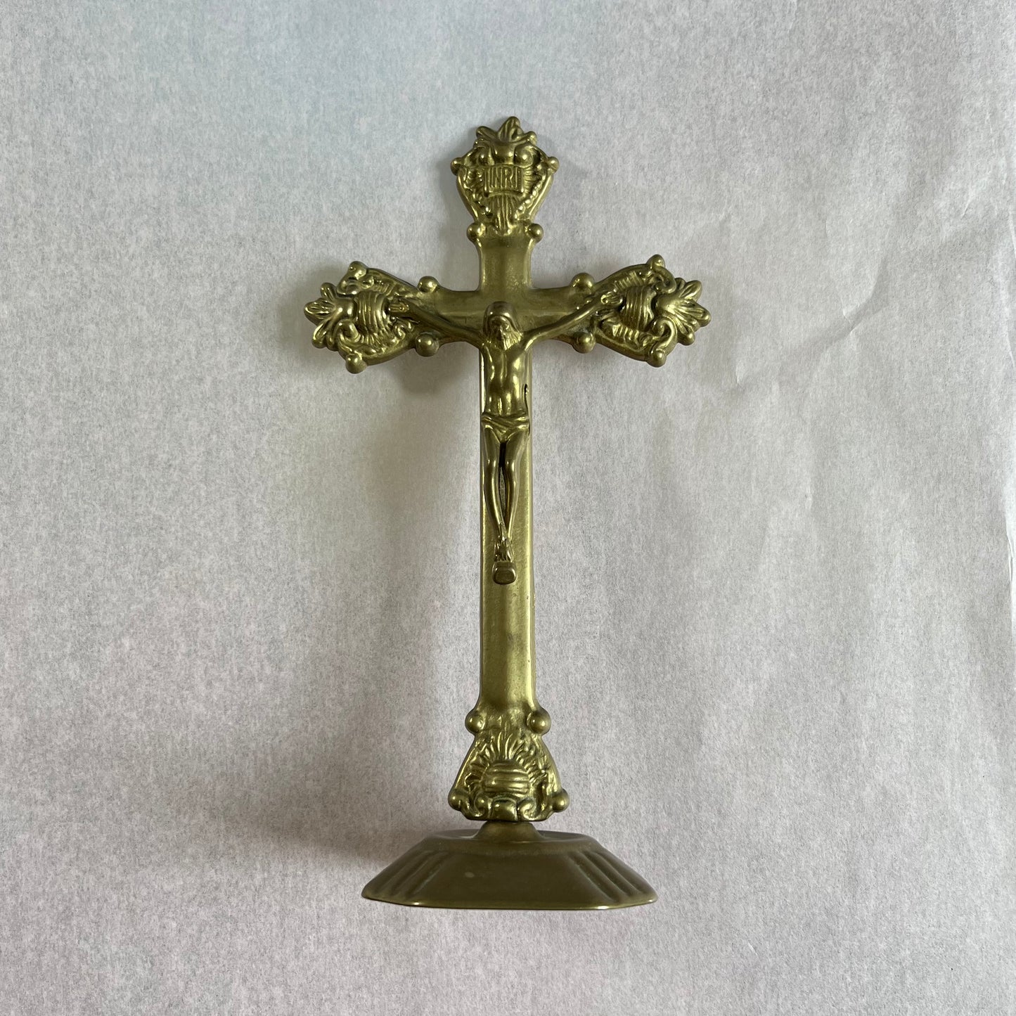 Brass Standing Crucifix